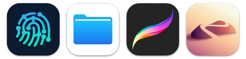 Icônes d'application pour les flux de travail de fichiers externes.